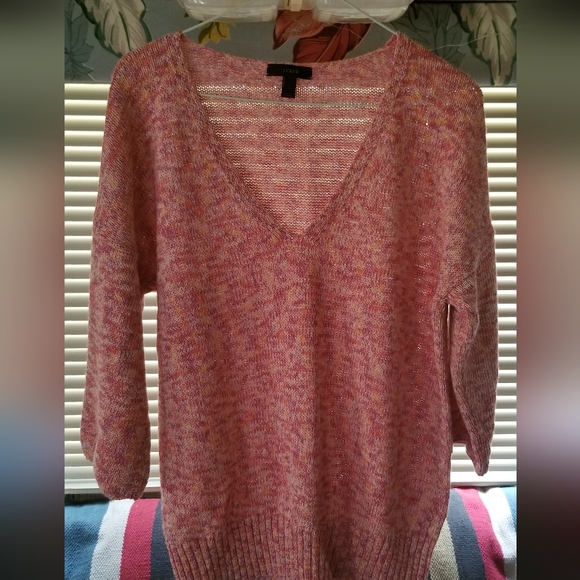 J Crew Pink speckled Spring sweater - Picture 2 of 8